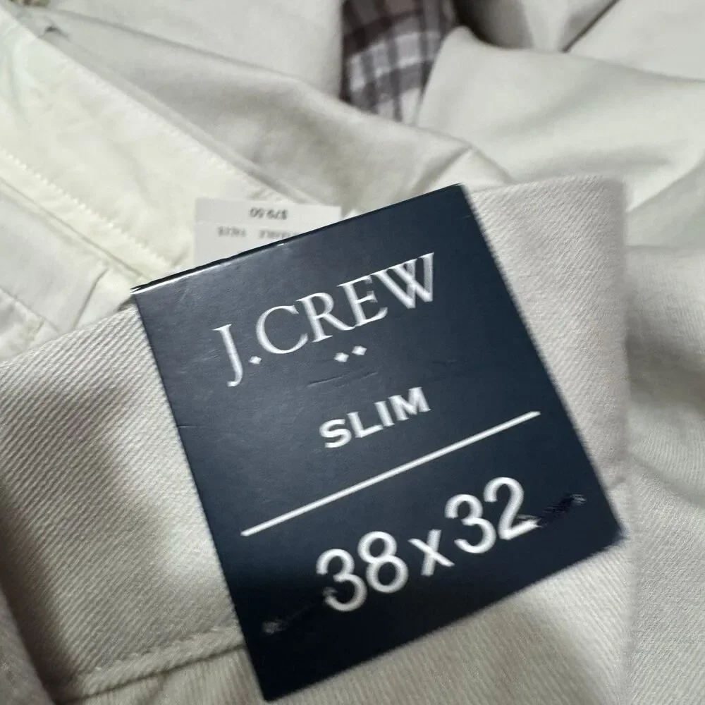 NWT J Crew Tech Pant Slim Chino Stone Size 38x32 Flex Stretch Pants